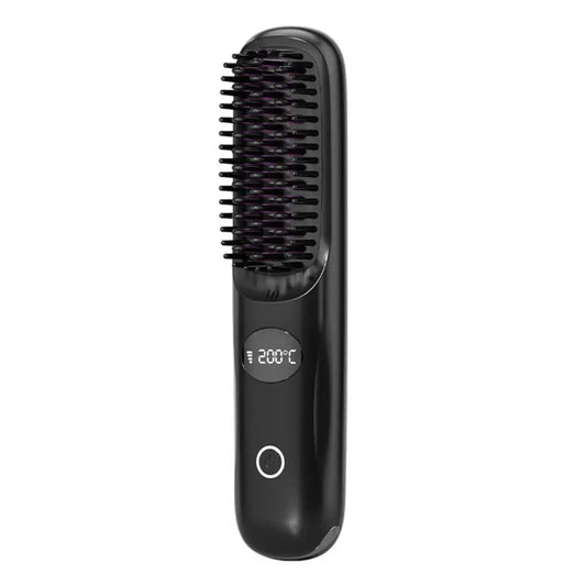 Cordless Hair Styling Brush – Fast Heating & LCD Display for On-the-Go Use